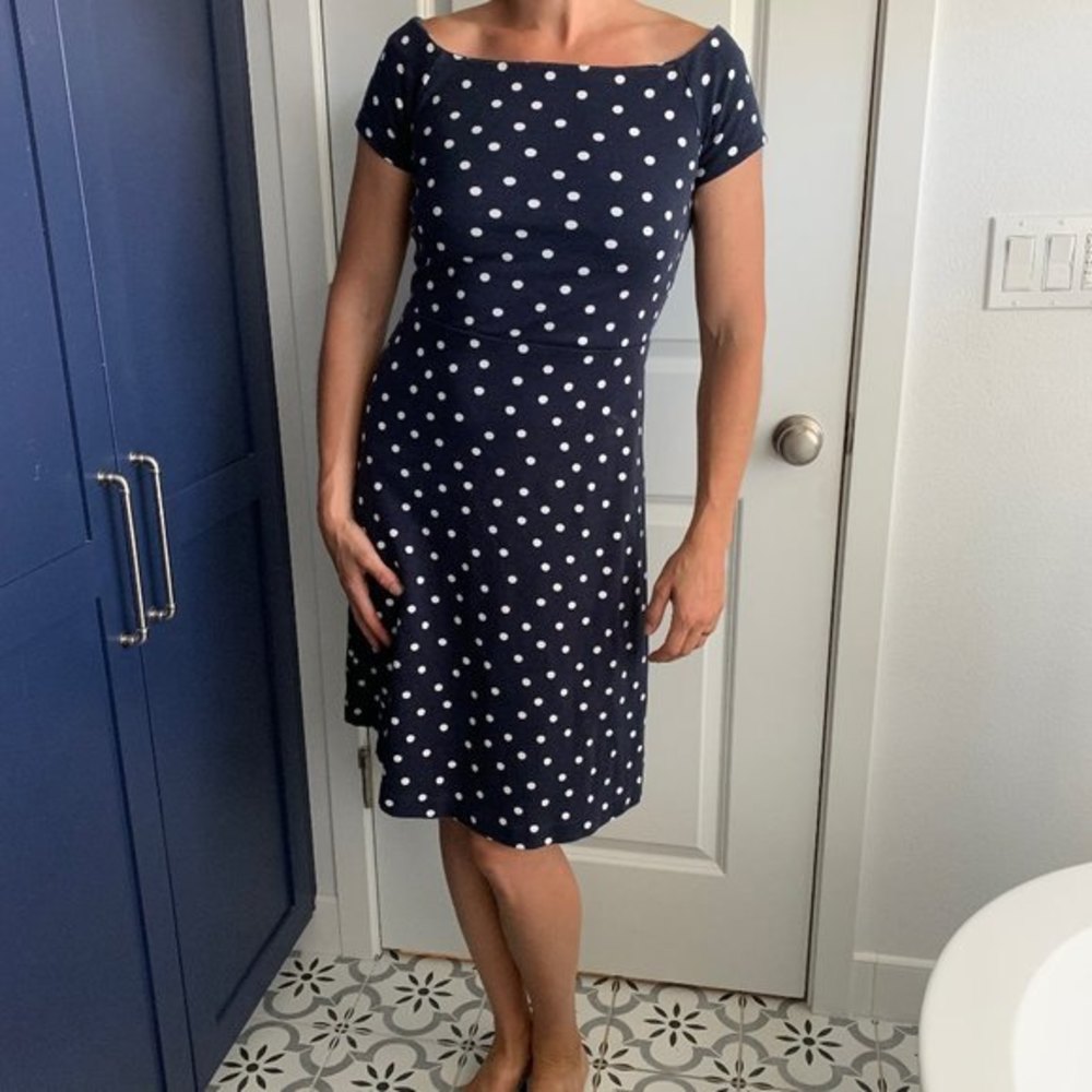 Boden Black and White Polka Dot Dress